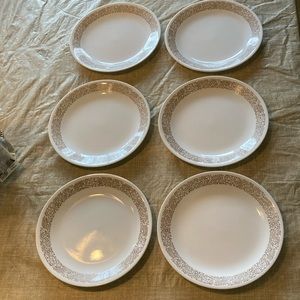 6 Corelle 8.5” Woodland Brown Luncheon Salad Plates